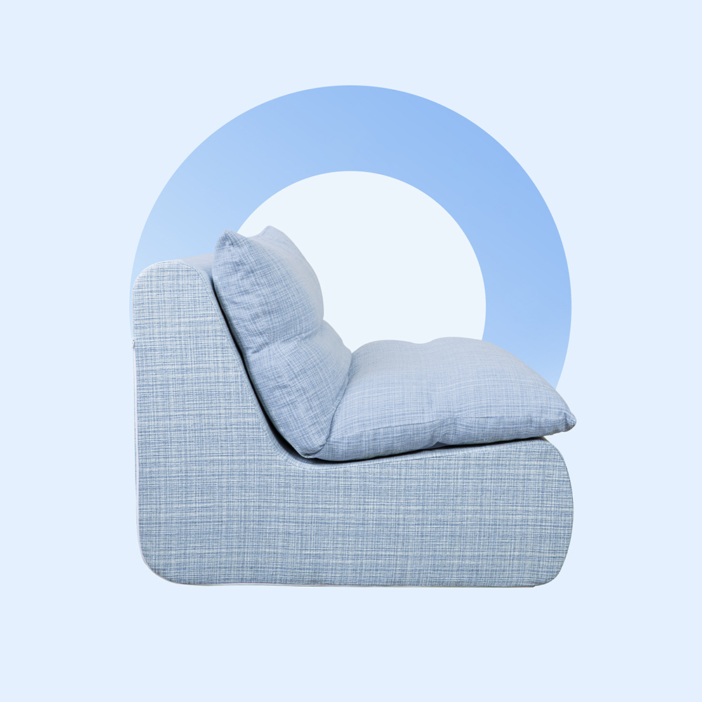 Sofa đơn màu xanh có đệm xốp có thể tháo rời Sofa đơn màu xanh có đệm xốp có thể tháo rời