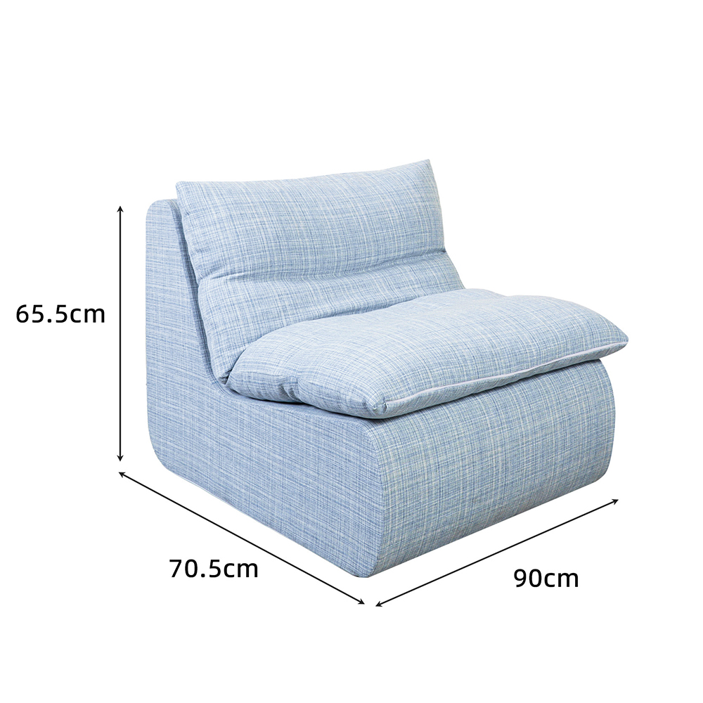 Sofa đơn màu xanh có đệm xốp có thể tháo rời Sofa đơn màu xanh có đệm xốp có thể tháo rời