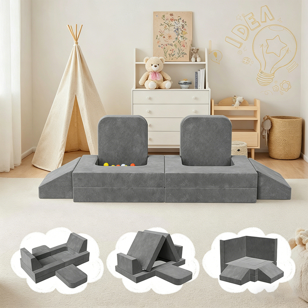 Bộ ghế sofa khối xây dựng 8 món có thể gập lại dành cho trẻ em