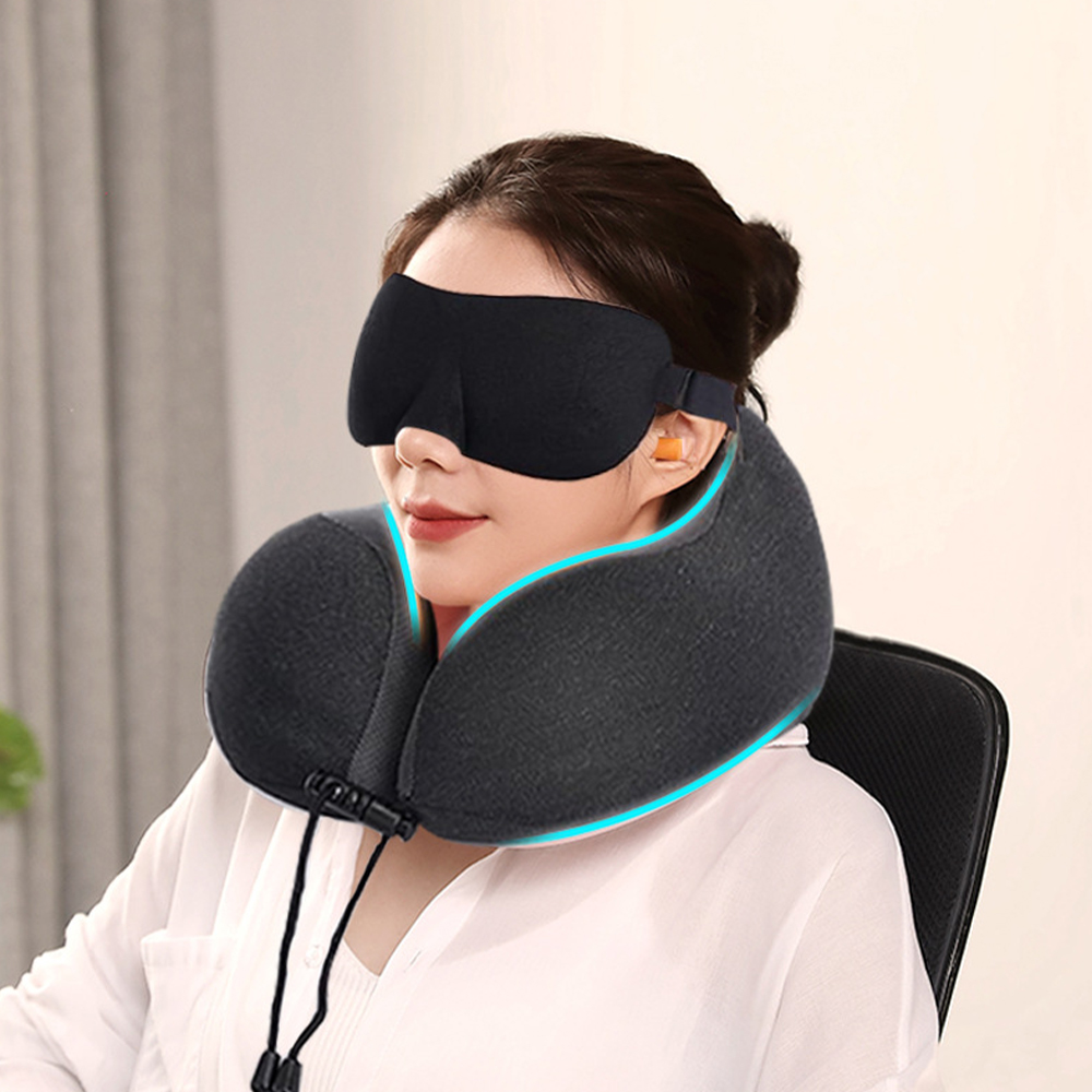 Gối kê cổ mút hoạt tính có thể tháo rời hình chữ U